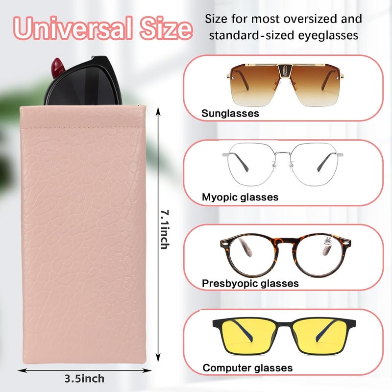 COMF-PRO Store Squeeze Top Sunglass Pouch - Portable Sunglass Organizer Pouch Bags Soft PU Leather Glasses 2 Pack - Image 5